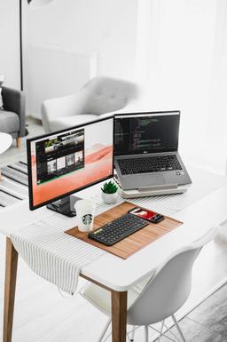Image of a work area for a freelance software developer